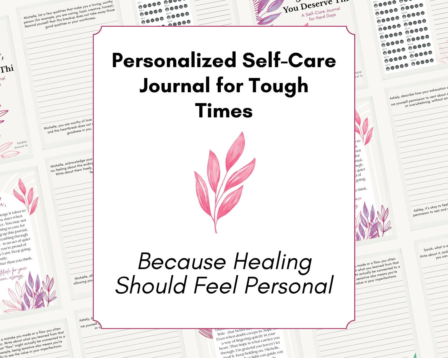 š Personalized Self-Care Journal for Tough Times ā Digital Download