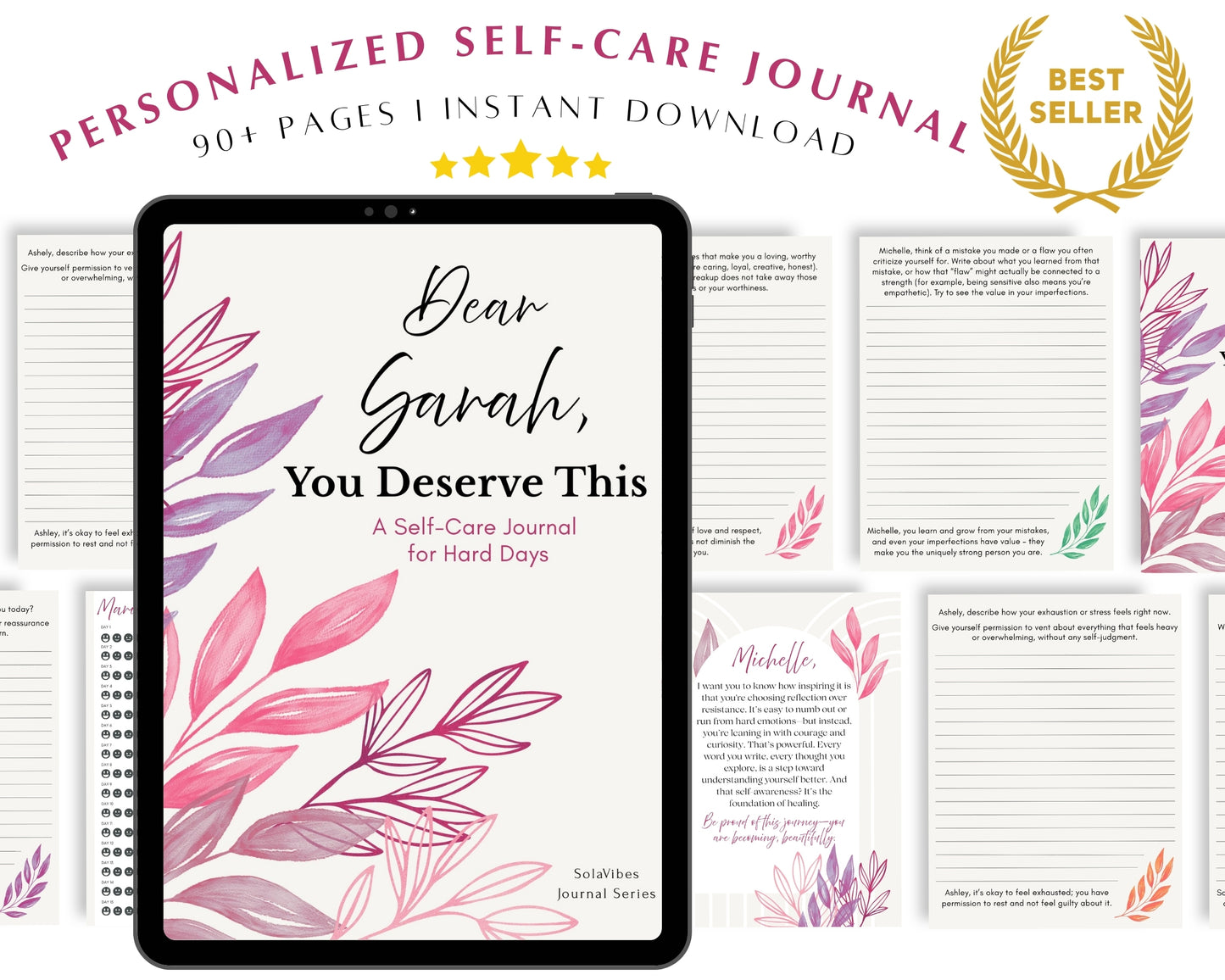 š Personalized Self-Care Journal for Tough Times ā Digital Download