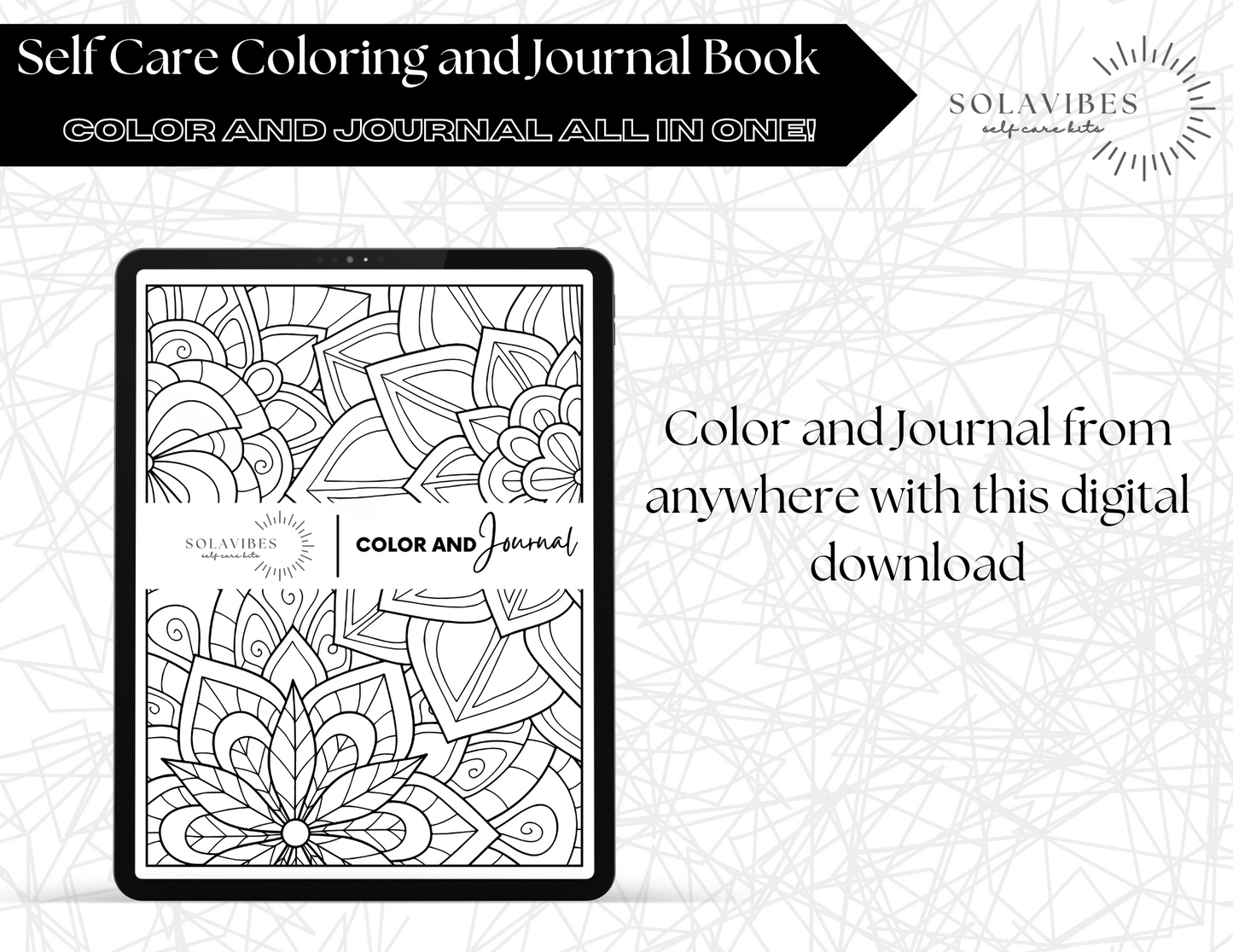 Self Care Color and Journal - Self Care Coloring Book with Guided Daily Journal Prompts, Therapy, Self Care Ebook Relaxing Bullet Color Book