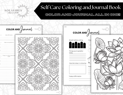 🎨 Self Care Color & Journal – Digital Download
